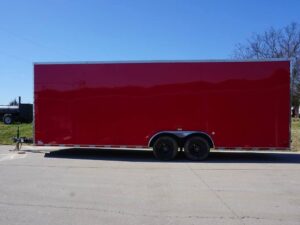 8.5×24 Red Enclosed Trailer (2) 5200lb Axles 7.5 Interior Height Storage - Image 4