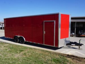 8.5×24 Red Enclosed Trailer (2) 5200lb Axles 7.5 Interior Height Storage - Image 3