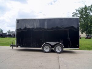 7×16 Black V-Nose Enclosed Storage Trailer (2) 3,500lb Axles - Image 4