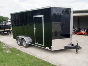 7×16 Black V-Nose Enclosed Storage Trailer (2) 3,500lb Axles - Image 2