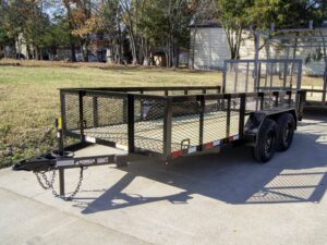 6.4×14 Straight Deck Utility Trailer 2ft Mesh Sides (2) 3500lb Axles 7K GVWR