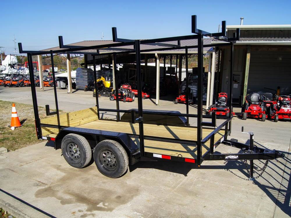 6.4×12 Straight Deck Utility Trailer 6ft Ladder Racks (2) 3500lb Axles 6.4×12 Straight Deck Utility Trailer 6ft Ladder Racks (2) 3500lb Axles - Image 1