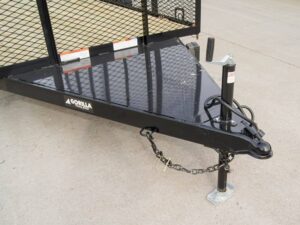 6.4×14 Powder Coated Straight Deck Utility Trailer 6ft Mesh Side Slide Up Gate - Image 10
