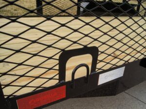 6.4×14 Powder Coated Straight Deck Utility Trailer 6ft Mesh Side Slide Up Gate - Image 13