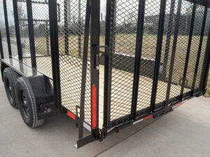 6.4×14 Powder Coated Straight Deck Utility Trailer 6ft Mesh Side Slide Up Gate - Image 15