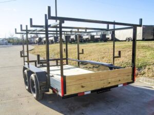 6.4×12 Straight Deck Utility Trailer 4.5ft Ladder Racks (2) 3,500lb Axles - Image 5