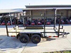 6.4×12 Straight Deck Utility Trailer 4.5ft Ladder Racks (2) 3,500lb Axles - Image 6