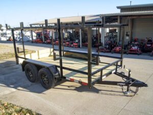 6.4×12 Straight Deck Utility Trailer 4.5ft Ladder Racks (2) 3,500lb Axles - Image 7