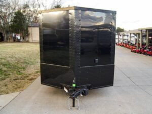 7×14 Black V-Nose Enclosed Trailer Blkout Pkg (2) 3,500lb Axles Elec Pkg - Image 2