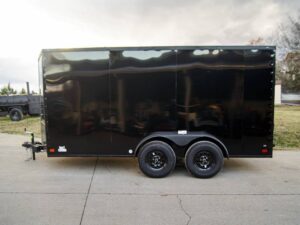 7×14 Black V-Nose Enclosed Trailer Blkout Pkg (2) 3,500lb Axles Elec Pkg - Image 6