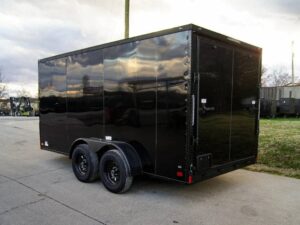 7×14 Black V-Nose Enclosed Trailer Blkout Pkg (2) 3,500lb Axles Elec Pkg - Image 5