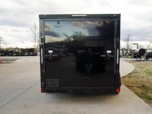 7×14 Black V-Nose Enclosed Trailer Blkout Pkg (2) 3,500lb Axles Elec Pkg - Image 4