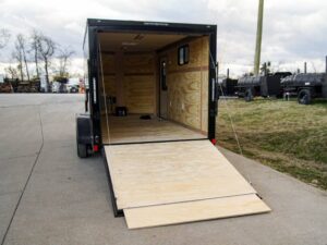 7×14 Black V-Nose Enclosed Trailer Blkout Pkg (2) 3,500lb Axles Elec Pkg - Image 9