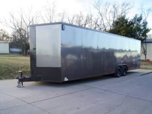 8.5×28 V-Nose Enclosed Trailer Black Out Package (2) 5,200lb Axles