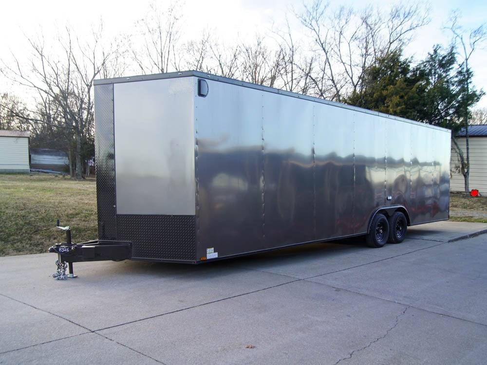 8.5×28 V-Nose Enclosed Trailer Black Out Package (2) 5,200lb Axles 8.5×28 V-Nose Enclosed Trailer Black Out Package (2) 5,200lb Axles - Image 1