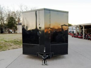 8.5×24 Black V-Nose Enclosed Trailer Blackout Pkg (2) 5,200lb Axles - Image 2