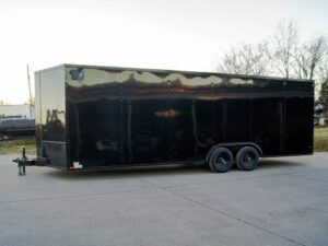 8.5×24 Black V-Nose Enclosed Trailer Blackout Pkg (2) 5,200lb Axles - Image 4