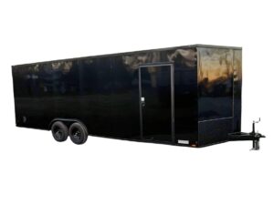 8.5×24 Black V-Nose Enclosed Trailer Blackout Pkg (2) 5,200lb Axles