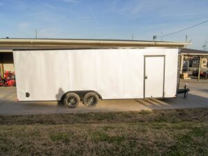8.5×24 Silver V-Nose Enclosed Trailer Blackout Pkg (2) 5,200lb Axles - Image 4