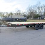 8.5×22 Straight Deckover Trailer (2) 7K Axles with Slide Out Ramps 14K GVWR