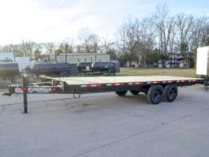 8.5×22 Straight Deckover Trailer (2) 7K Axles with Slide Out Ramps 14K GVWR
