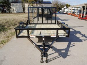 7×10 Powder Coated Straight Deck Utility Trailer 3,500lb Axles Tall Gate - Image 2