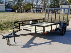 7×10 Powder Coated Straight Deck Utility Trailer 3,500lb Axles Tall Gate - Image 3
