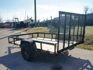 7×10 Powder Coated Straight Deck Utility Trailer 3,500lb Axles Tall Gate - Image 4