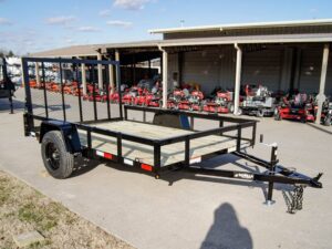 7×10 Powder Coated Straight Deck Utility Trailer 3,500lb Axles Tall Gate