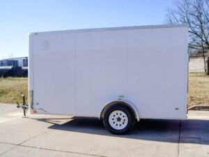 6×12 Flat Nose White Enclosed Trailer 3,500lb Axle - Image 4