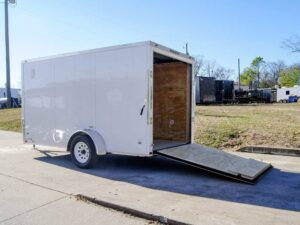 6×12 Flat Nose White Enclosed Trailer 3,500lb Axle - Image 10