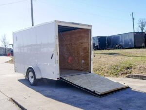 6×12 Flat Nose White Enclosed Trailer 3,500lb Axle - Image 11