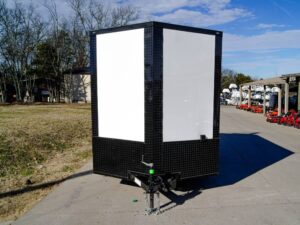 7×14 White V-Nose Enclosed Trailer (2) 3,500lb Axles Windows Elect & Blkout Pkg - Image 2