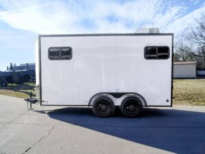 7×14 White V-Nose Enclosed Trailer (2) 3,500lb Axles Windows Elect & Blkout Pkg - Image 5