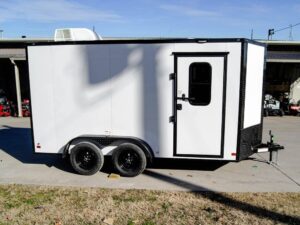7×14 White V-Nose Enclosed Trailer (2) 3,500lb Axles Windows Elect & Blkout Pkg - Image 7