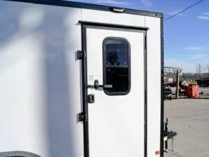7×14 White V-Nose Enclosed Trailer (2) 3,500lb Axles Windows Elect & Blkout Pkg - Image 13