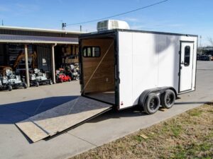 7×14 White V-Nose Enclosed Trailer (2) 3,500lb Axles Windows Elect & Blkout Pkg - Image 15