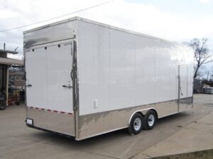 8.5×24 White V-Nose Enclosed Trailer 9ft Interior (2) 5,200lb Axles - Image 4