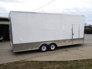 8.5×24 White V-Nose Enclosed Trailer 9ft Interior (2) 5,200lb Axles - Image 5