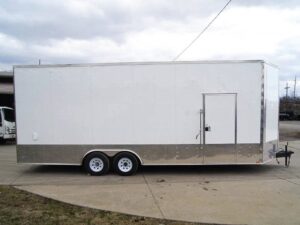 8.5×24 White V-Nose Enclosed Trailer 9ft Interior (2) 5,200lb Axles - Image 6