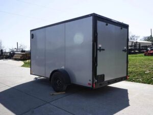 7×12 Enclosed Trailer Silver V-Nose Blackout Package 3,500lb Axle Storage - Image 4