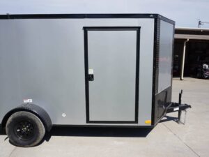 7×12 Enclosed Trailer Silver V-Nose Blackout Package 3,500lb Axle Storage - Image 14