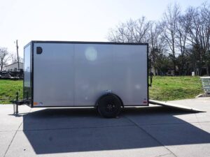 7×12 Enclosed Trailer Silver V-Nose Blackout Package 3,500lb Axle Storage - Image 17