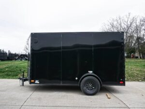 7×12 Enclosed Trailer Black V-Nose Blackout Package 3,500lb Axle Storage - Image 4