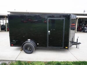 7×12 Enclosed Trailer Black V-Nose Blackout Package 3,500lb Axle Storage - Image 5