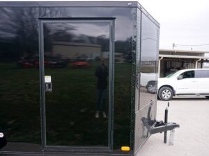 7×12 Enclosed Trailer Black V-Nose Blackout Package 3,500lb Axle Storage - Image 11