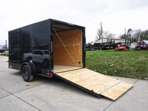 7×12 Enclosed Trailer Black V-Nose Blackout Package 3,500lb Axle Storage - Image 9