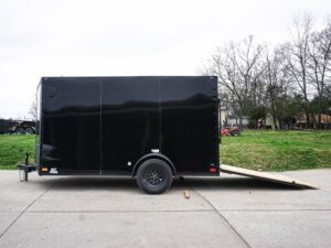7×12 Enclosed Trailer Black V-Nose Blackout Package 3,500lb Axle Storage - Image 8