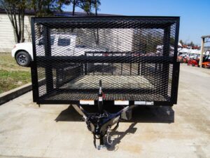 7×14 Powder Coated Dovetail Utility Trailer Stacked Baskets (2) 3,500lb Axles - Image 2