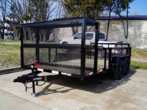 7×14 Powder Coated Dovetail Utility Trailer Stacked Baskets (2) 3,500lb Axles - Image 3